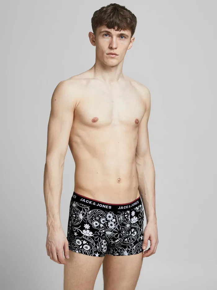 Underwear JACK and JONES Mens 5PACK TRUNKS Black Black Cheap On Sale