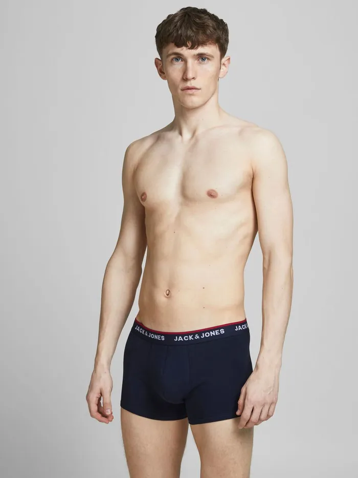 Underwear JACK and JONES Mens 5PACK TRUNKS Black Black Cheap On Sale