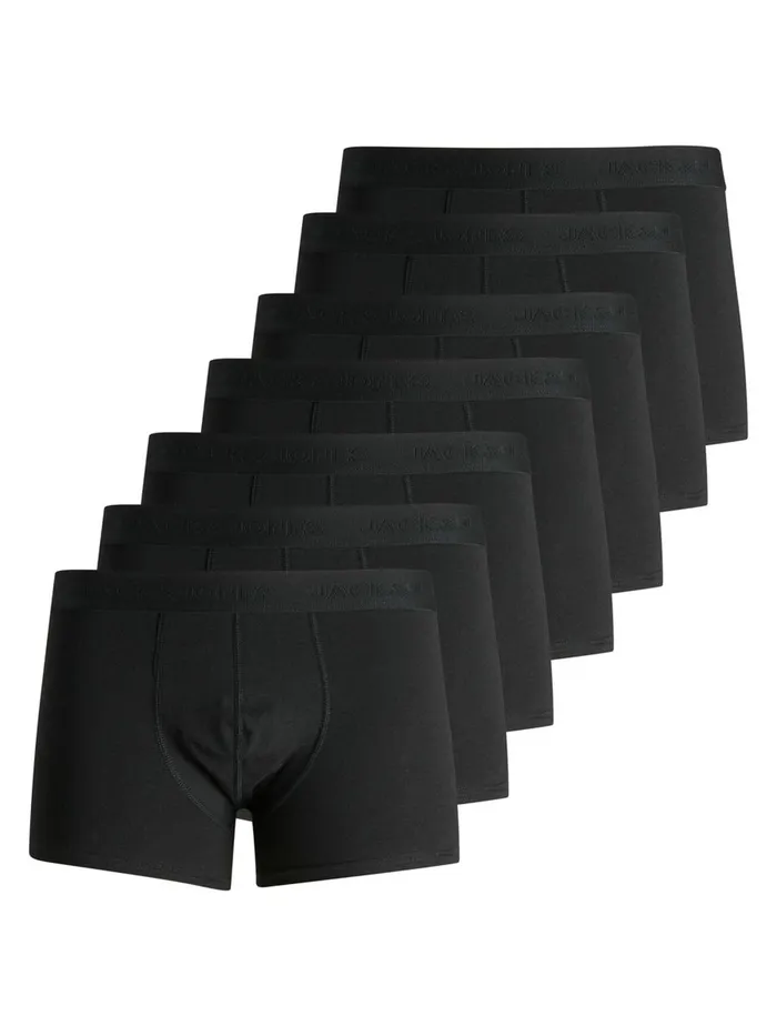 Underwear JACK and JONES Mens 7PACK BASIC TRUNKS Black Black Near Me