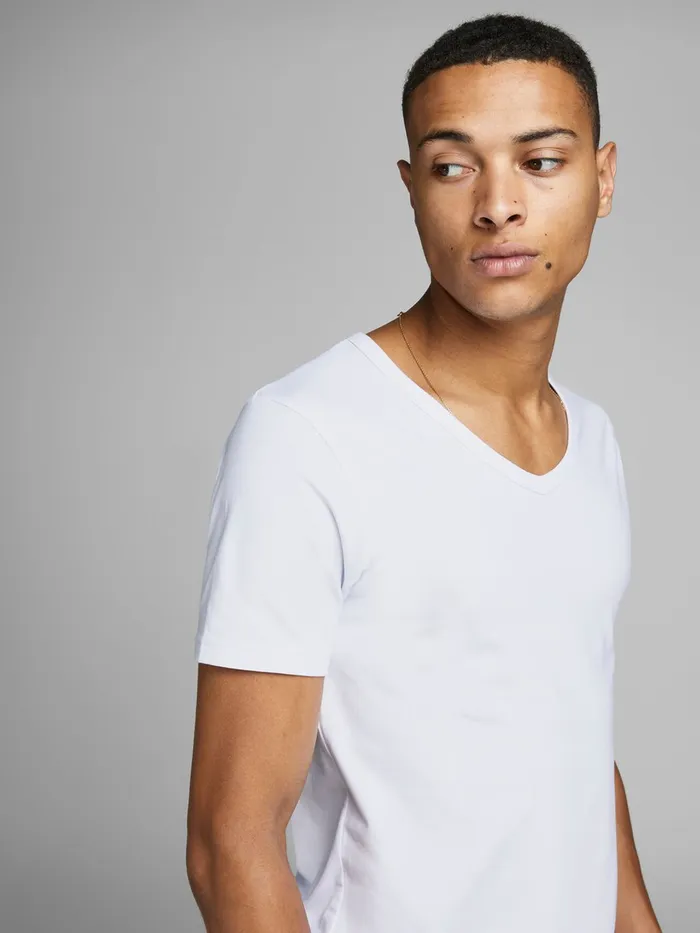 Underwear JACK and JONES Mens BASIC VNECK REGULAR FIT TSHIRT White OPT WHITE Gift Ideas