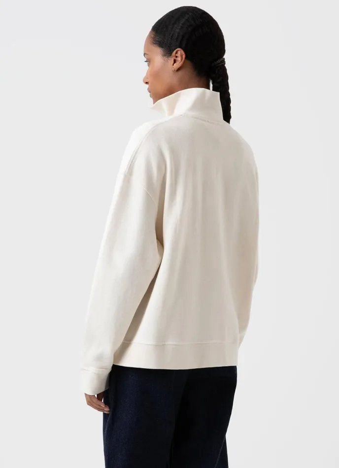 Undyed Half Zip Loopback Sweatshirt Undyed Women SUNSPEL Sweatshirts and Sweatpants