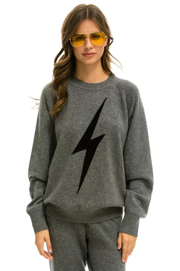 Unisex Bolt Cashmere Light Sweater 8211 Deep Heather Black Bolt Men Aviator Nation Sweatshirts Unisex Bolt Cashmere Light Sweater 8211 Deep Heather Black Bolt Men Aviator Nation Sweatshirts