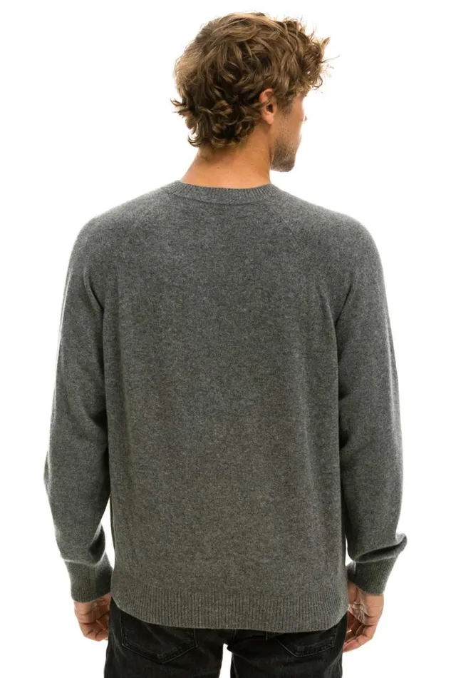 Unisex Bolt Cashmere Light Sweater 8211 Deep Heather Black Bolt Men Aviator Nation Sweatshirts