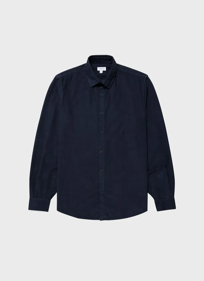 ussunspel Fine Cord Shirt Navy Men Shirts