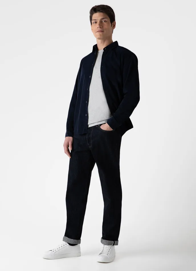 ussunspel Fine Cord Shirt Navy Men Shirts ussunspel Fine Cord Shirt Navy Men Shirts