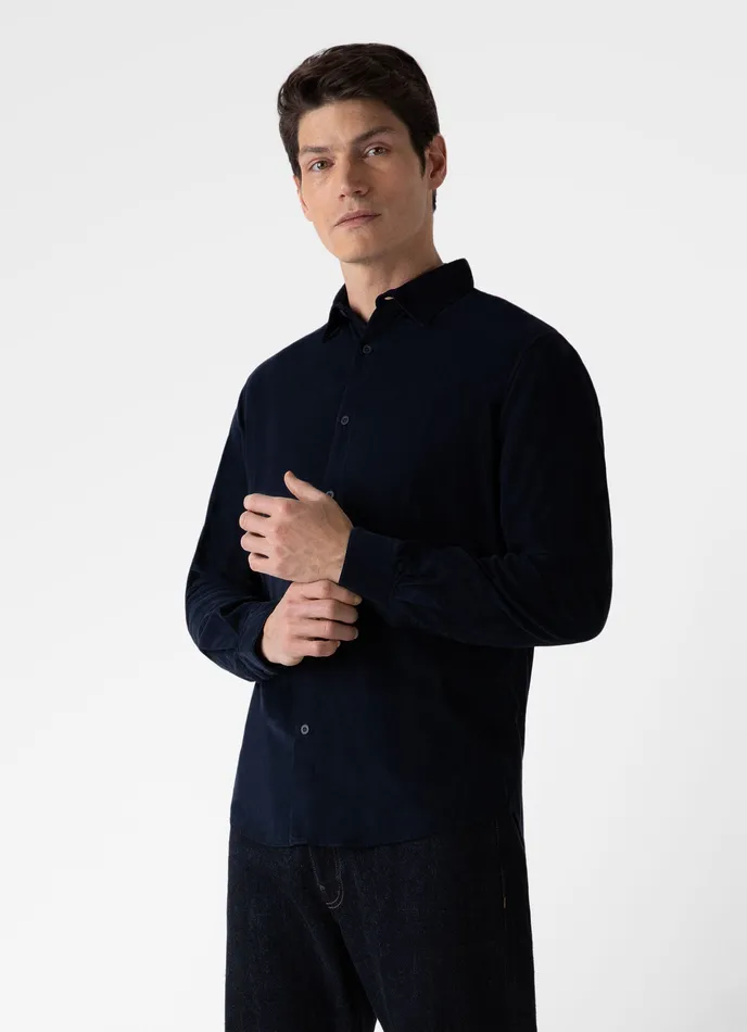 ussunspel Fine Cord Shirt Navy Men Shirts ussunspel Fine Cord Shirt Navy Men Shirts