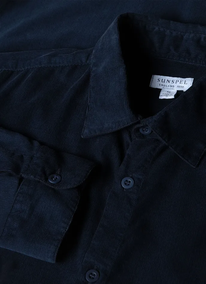 ussunspel Fine Cord Shirt Navy Men Shirts ussunspel Fine Cord Shirt Navy Men Shirts