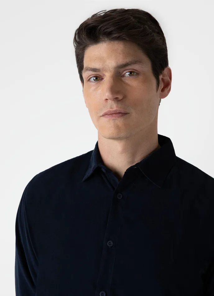 ussunspel Fine Cord Shirt Navy Men Shirts ussunspel Fine Cord Shirt Navy Men Shirts