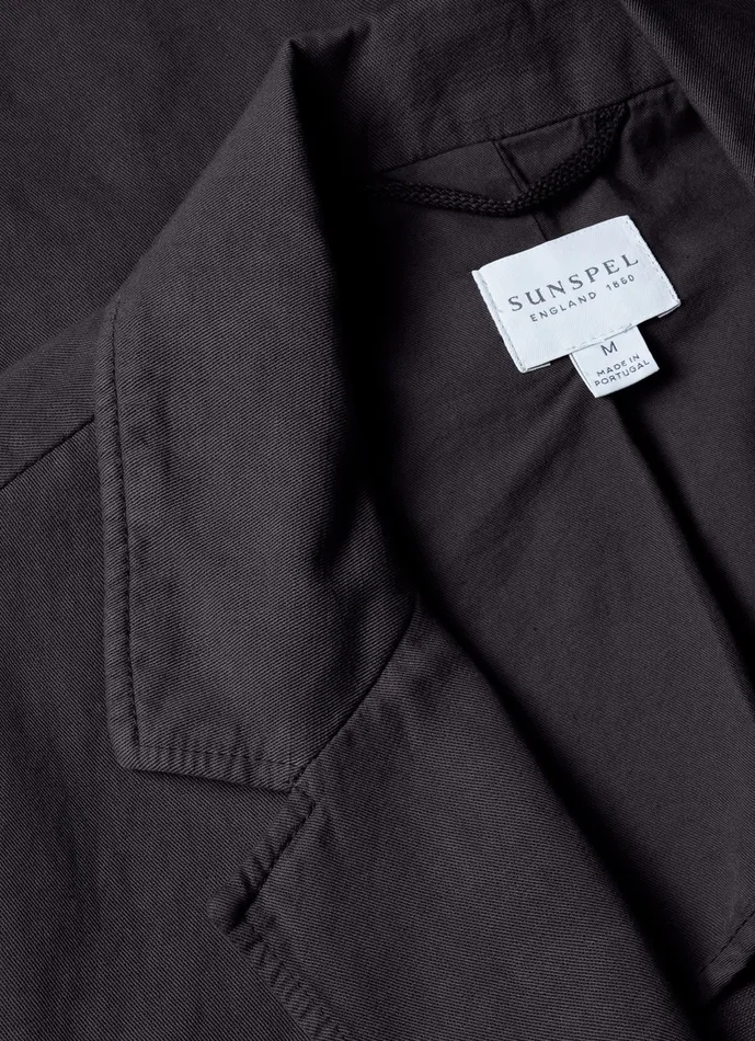 ussunspel Jackets and Coats Men Cotton Linen Unstructured Blazer Charcoal