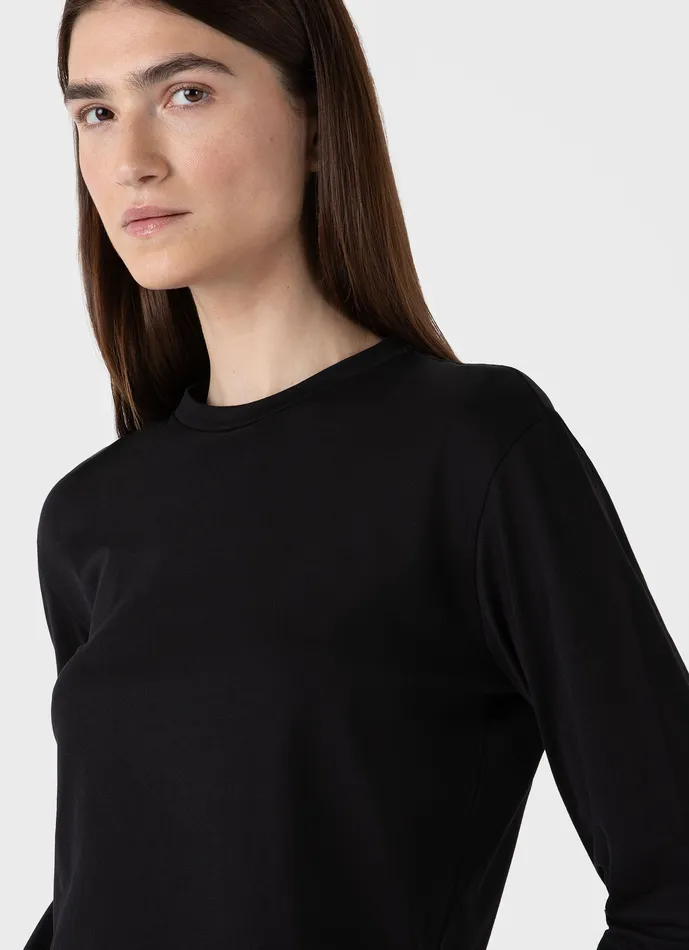 ussunspel Long Sleeve Boy Fit Tshirt Black Women Tshirts and Tops ussunspel Long Sleeve Boy Fit Tshirt Black Women Tshirts and Tops