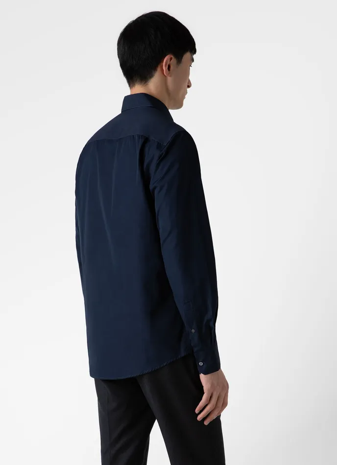 ussunspel Shirts Men Sea Island Cotton Shirt Navy ussunspel Shirts Men Sea Island Cotton Shirt Navy