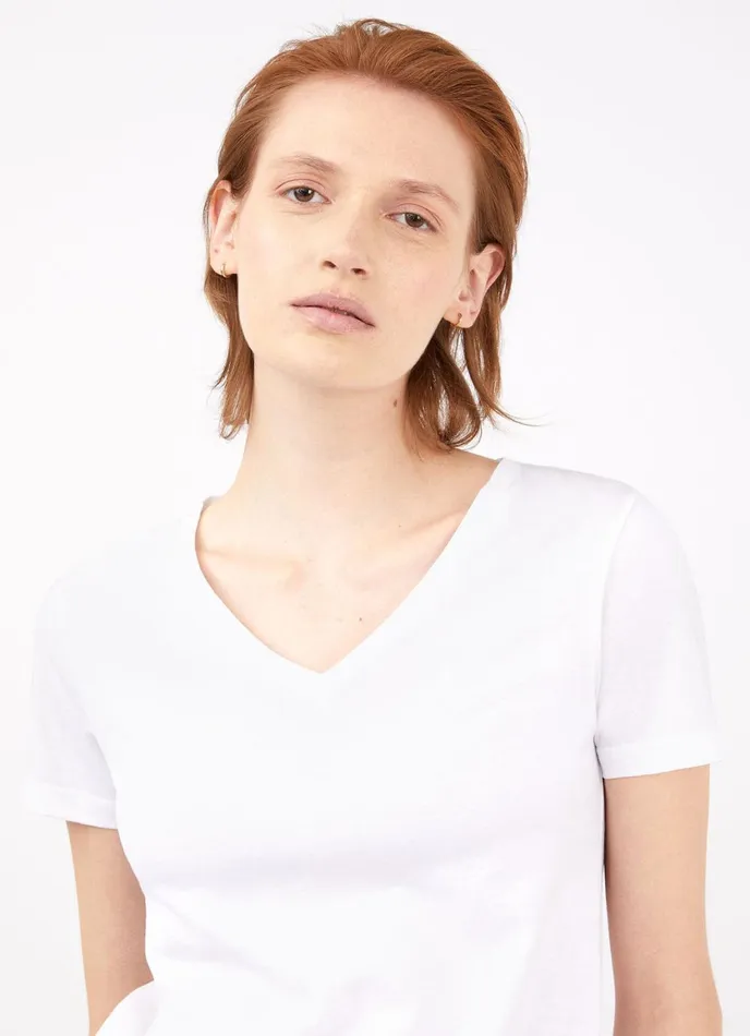 V Neck Tshirt White Women SUNSPEL Tshirts and Tops