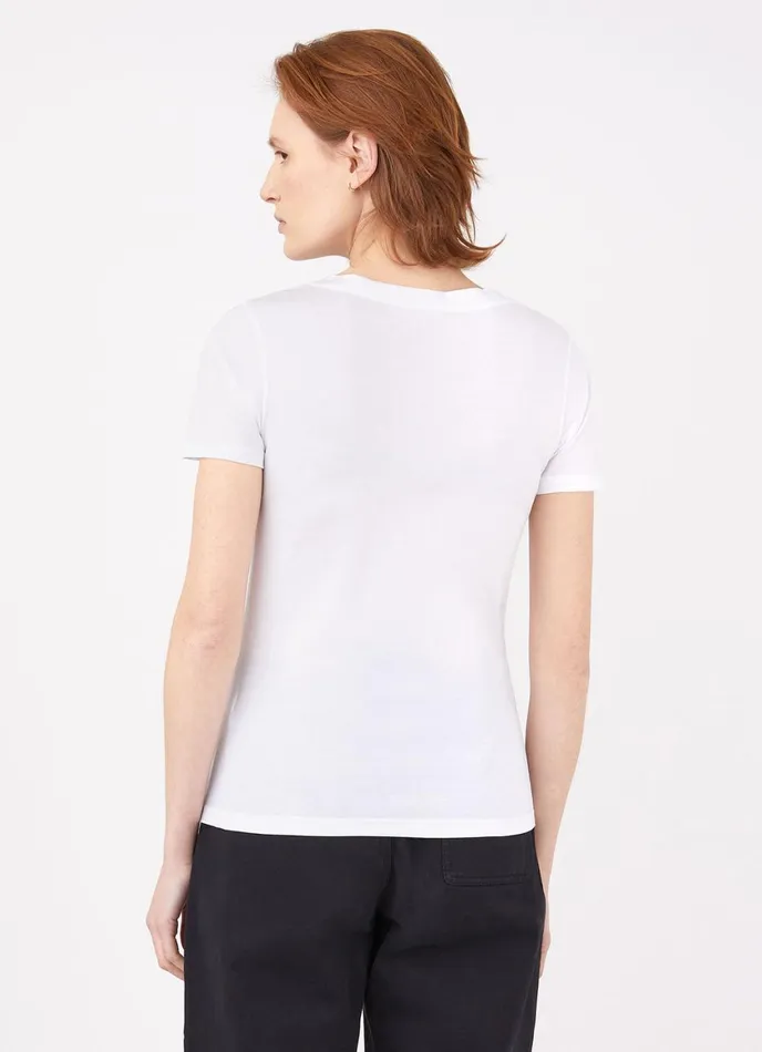 V Neck Tshirt White Women SUNSPEL Tshirts and Tops