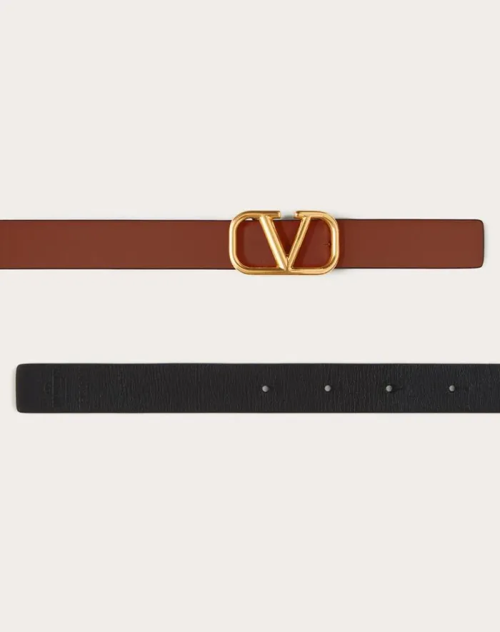 Valentino Belts Woman Reversible Vlogo Signature Belt In Glossy Calfskin 20 Mm For Woman In Saddle Brownblack Saddle Brownblack Valentino Belts Woman Reversible Vlogo Signature Belt In Glossy Calfskin 20 Mm For Woman In Saddle Brownblack Saddle Brownblack