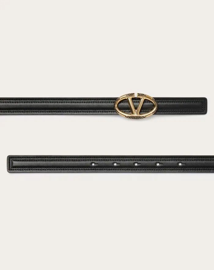 Valentino Belts Woman The Bold Edition Vlogo Shiny Calfskin Belt 20 Mm For Woman In Multicolour Multicolour
