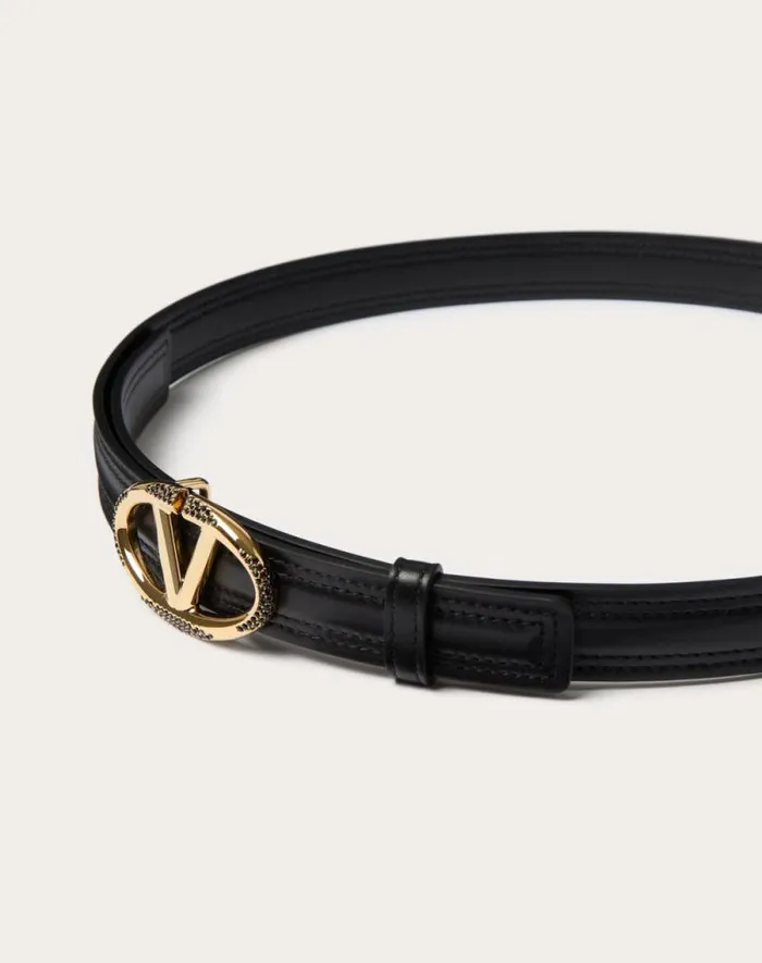 Valentino Belts Woman The Bold Edition Vlogo Shiny Calfskin Belt 20 Mm For Woman In Multicolour Multicolour