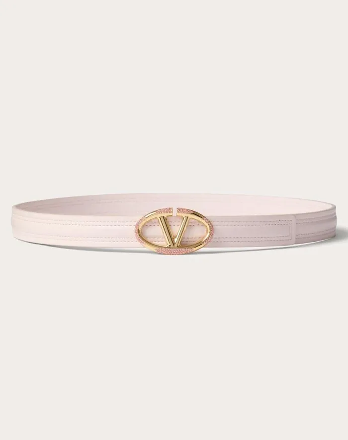 Valentino Belts Woman The Bold Edition Vlogo Shiny Calfskin Belt 20 Mm For Woman In Multicolour Multicolour