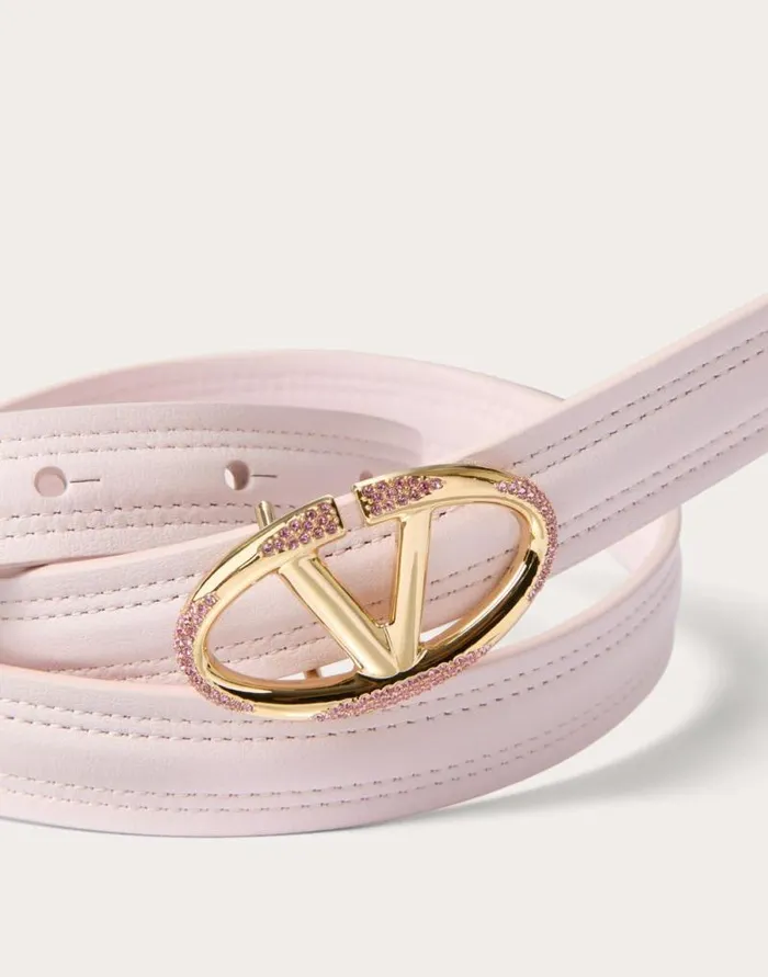 Valentino Belts Woman The Bold Edition Vlogo Shiny Calfskin Belt 20 Mm For Woman In Multicolour Multicolour