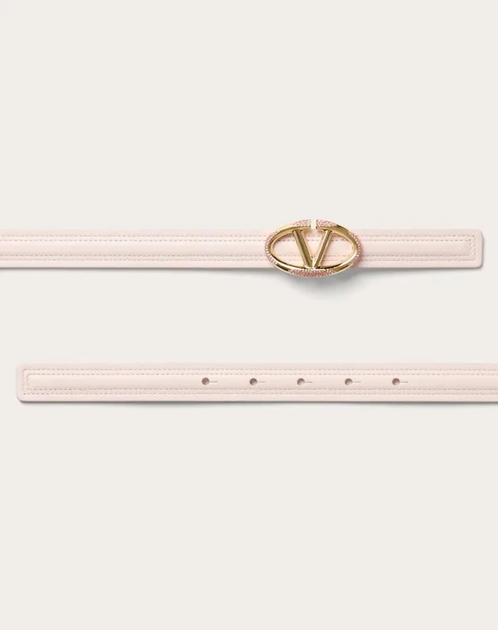 Valentino Belts Woman The Bold Edition Vlogo Shiny Calfskin Belt 20 Mm For Woman In Multicolour Multicolour