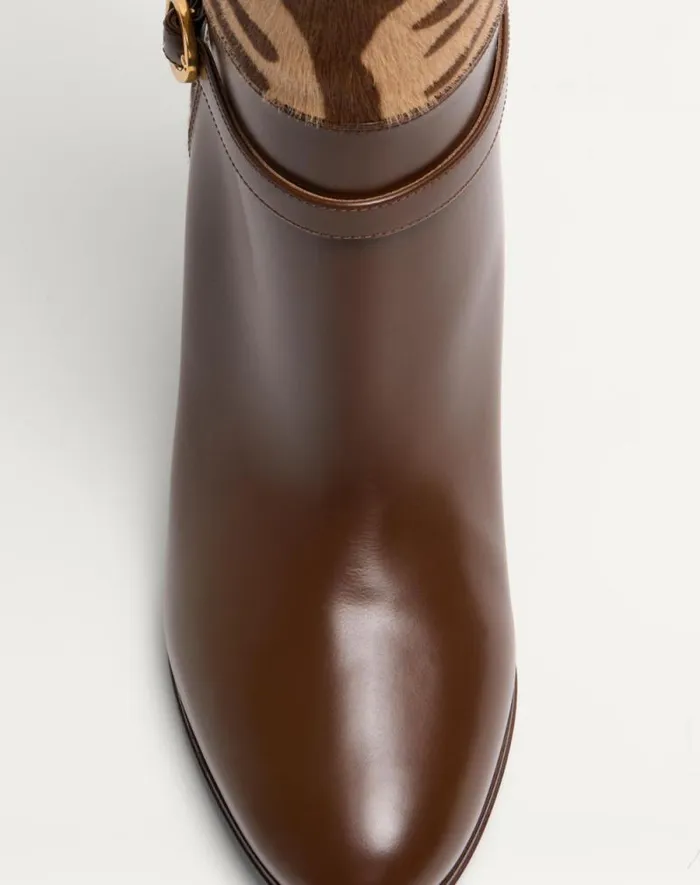 Valentino Boots Woman Pattie Boot In Ponyeffect Calfskin 75mm For Woman In Beige Beige Valentino Boots Woman Pattie Boot In Ponyeffect Calfskin 75mm For Woman In Beige Beige