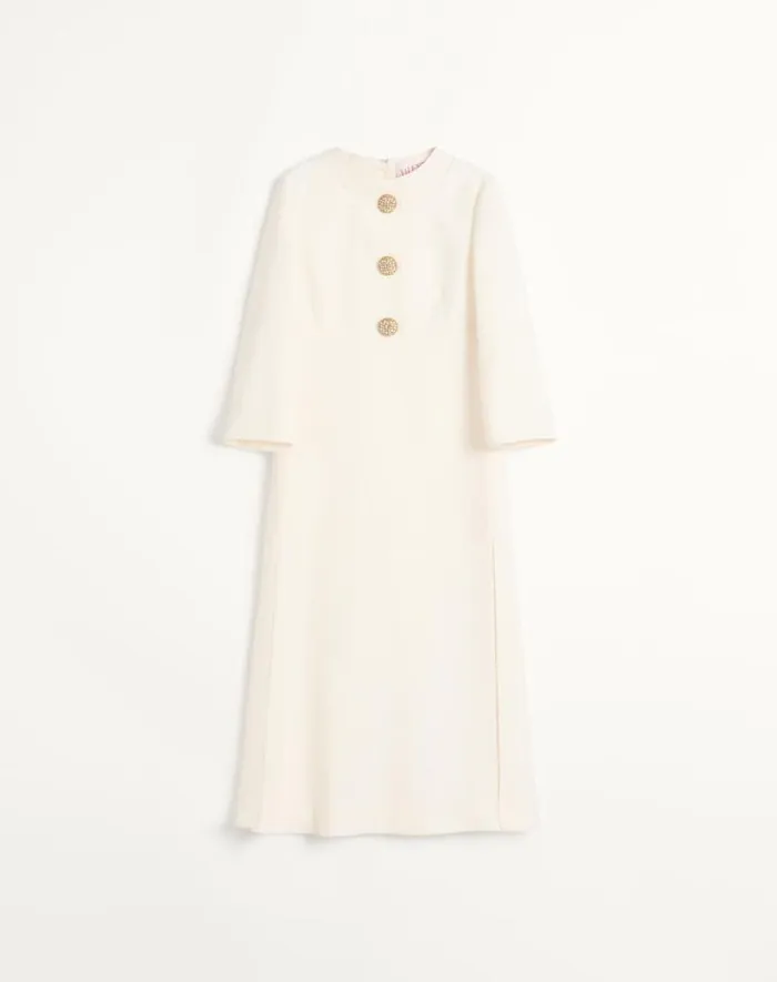 Valentino Dresses Woman Crepe Couture Midi Dress For Woman In Ivory Ivory