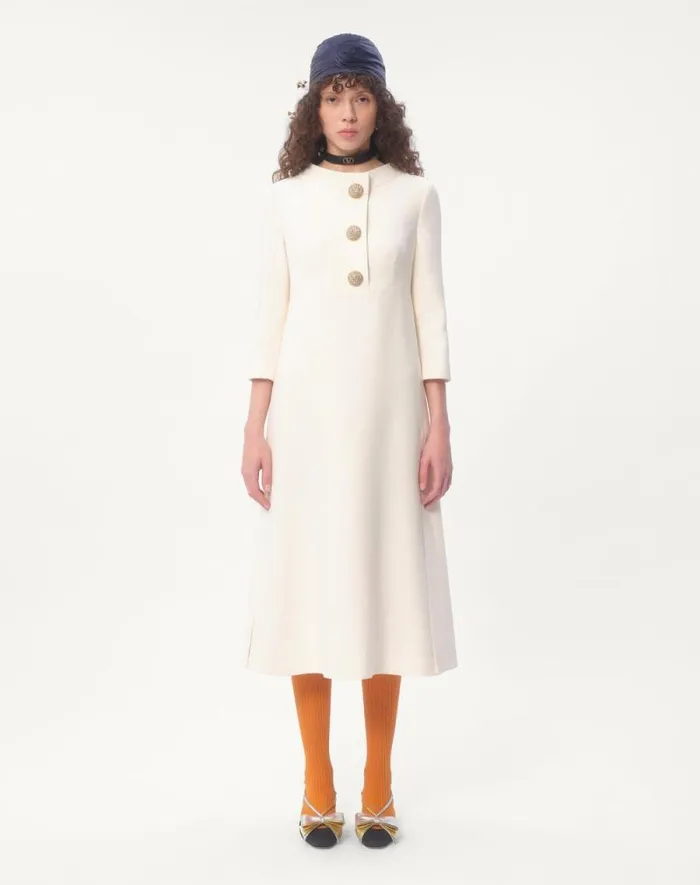Valentino Dresses Woman Crepe Couture Midi Dress For Woman In Ivory Ivory Valentino Dresses Woman Crepe Couture Midi Dress For Woman In Ivory Ivory