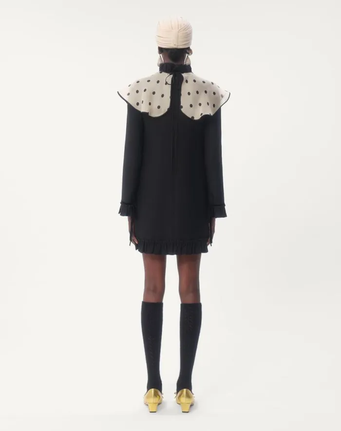 Valentino Dresses Woman Crepe Couture Short Dress For Woman In Blackivory Blackivory Valentino Dresses Woman Crepe Couture Short Dress For Woman In Blackivory Blackivory