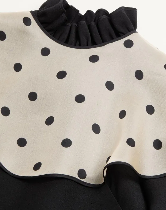Valentino Dresses Woman Crepe Couture Short Dress For Woman In Blackivory Blackivory Valentino Dresses Woman Crepe Couture Short Dress For Woman In Blackivory Blackivory