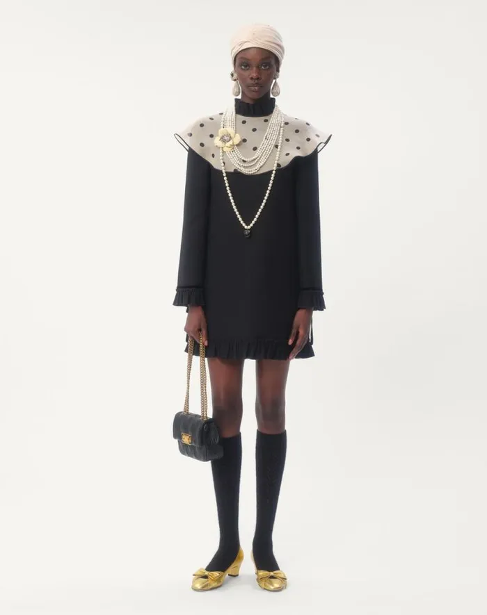 Valentino Dresses Woman Crepe Couture Short Dress For Woman In Blackivory Blackivory Valentino Dresses Woman Crepe Couture Short Dress For Woman In Blackivory Blackivory