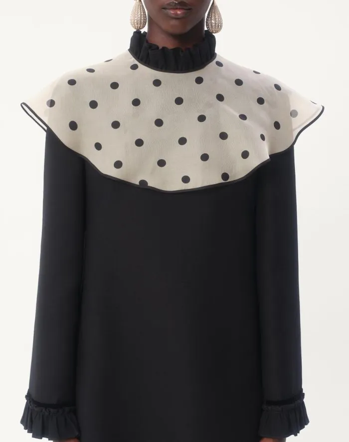 Valentino Dresses Woman Crepe Couture Short Dress For Woman In Blackivory Blackivory Valentino Dresses Woman Crepe Couture Short Dress For Woman In Blackivory Blackivory