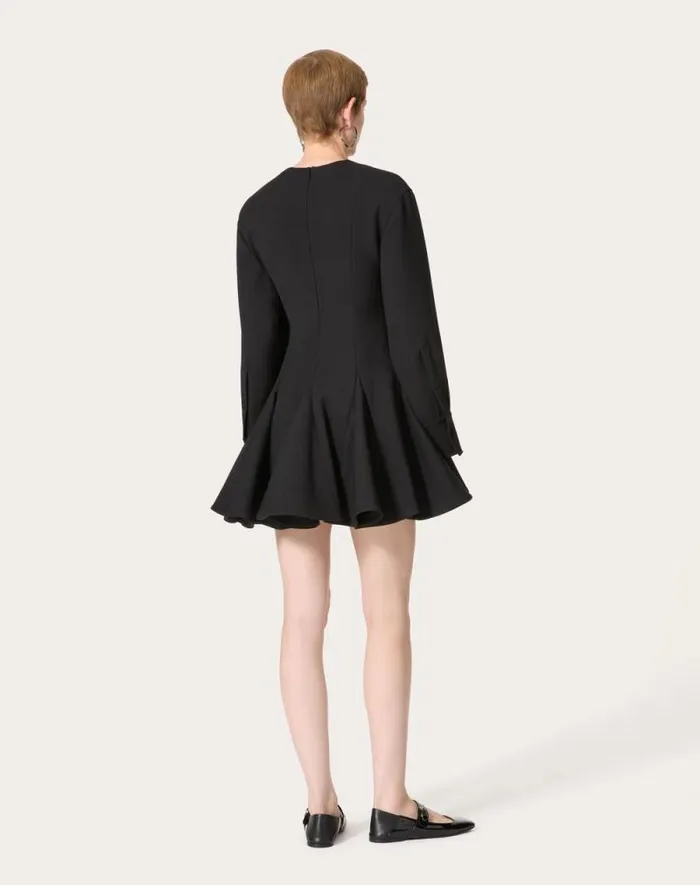 Valentino Dresses Woman Luxury Crepe Short Dress For Woman In Black Black Valentino Dresses Woman Luxury Crepe Short Dress For Woman In Black Black