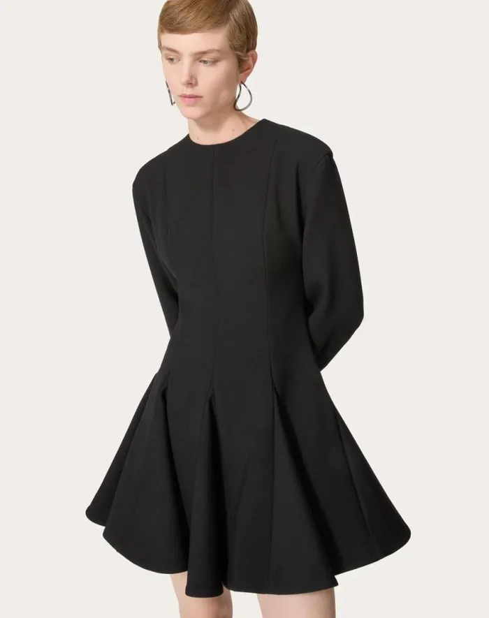 Valentino Dresses Woman Luxury Crepe Short Dress For Woman In Black Black Valentino Dresses Woman Luxury Crepe Short Dress For Woman In Black Black