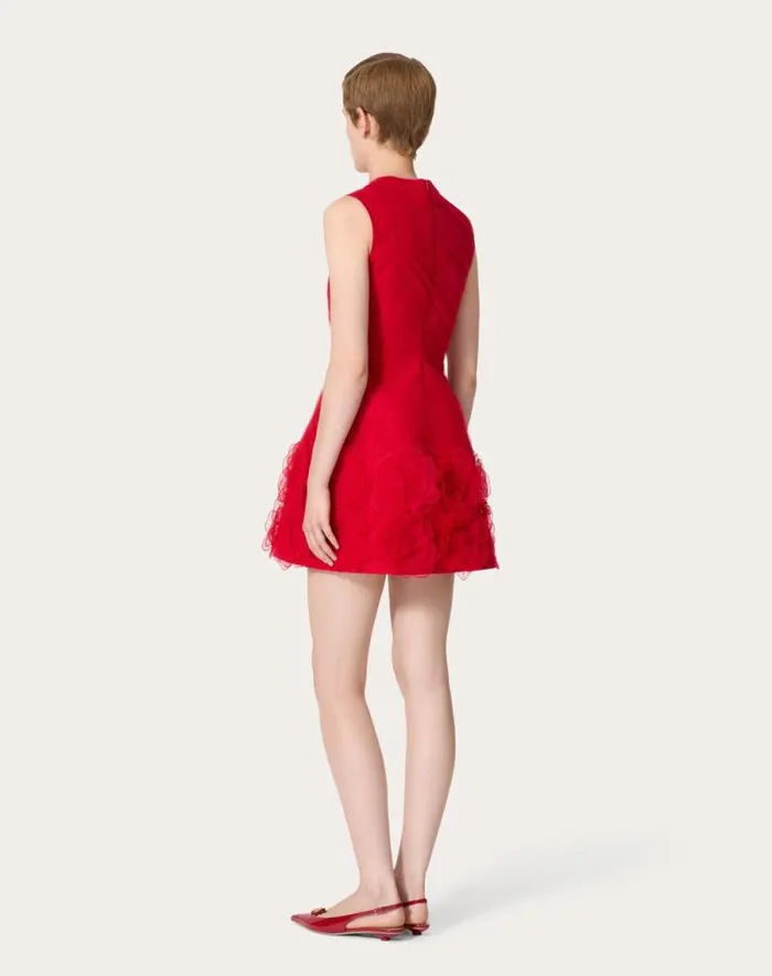 Valentino Dresses Woman Tulle Illusione Embroidered Short Dress For Woman In Red Red Valentino Dresses Woman Tulle Illusione Embroidered Short Dress For Woman In Red Red