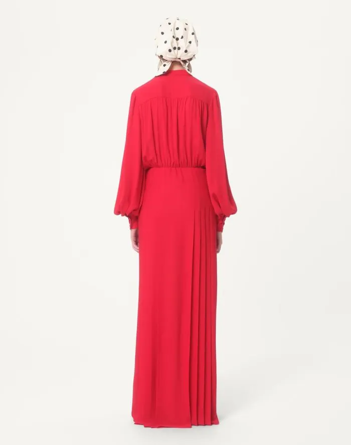 Valentino Gowns Woman Georgette Long Dress For Woman In Red Red Valentino Gowns Woman Georgette Long Dress For Woman In Red Red