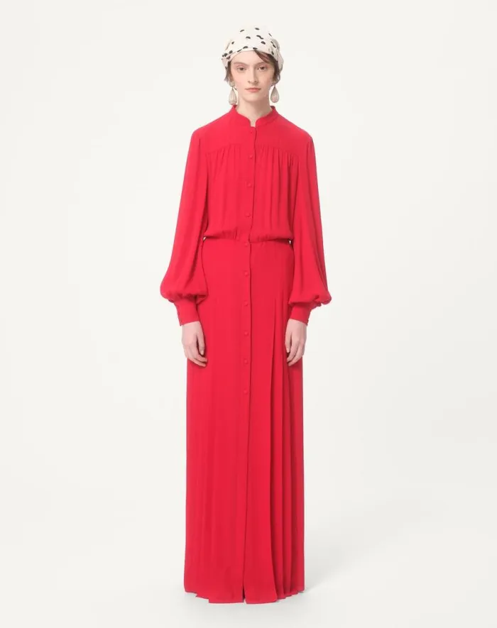 Valentino Gowns Woman Georgette Long Dress For Woman In Red Red Valentino Gowns Woman Georgette Long Dress For Woman In Red Red