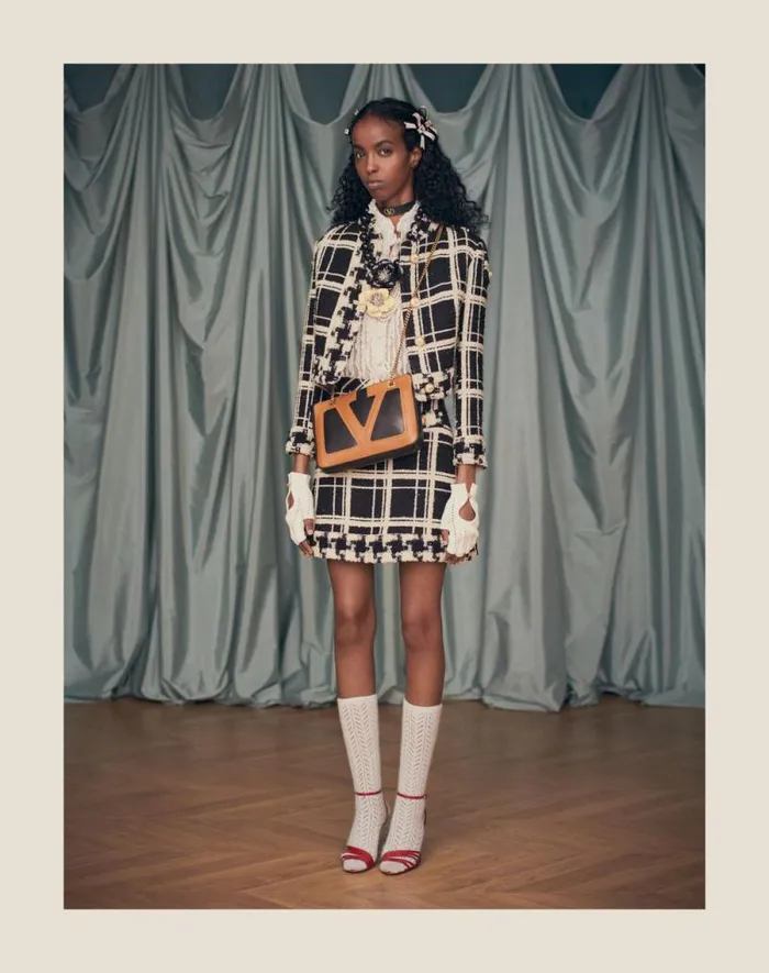 Valentino Jackets And Blazers Woman Caban In Macro Check Tweed For Woman In Blackivory Blackivory Valentino Jackets And Blazers Woman Caban In Macro Check Tweed For Woman In Blackivory Blackivory