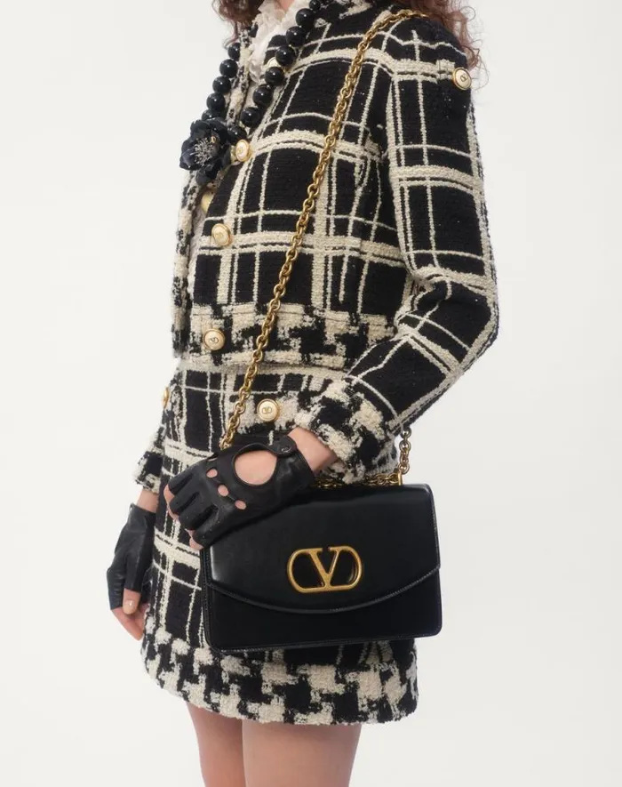 Valentino Jackets And Blazers Woman Caban In Macro Check Tweed For Woman In Blackivory Blackivory Valentino Jackets And Blazers Woman Caban In Macro Check Tweed For Woman In Blackivory Blackivory