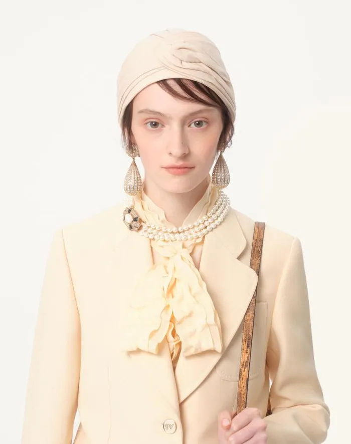 Valentino Jackets And Blazers Woman Crepe Couture Blazer For Woman In Birch Birch Valentino Jackets And Blazers Woman Crepe Couture Blazer For Woman In Birch Birch