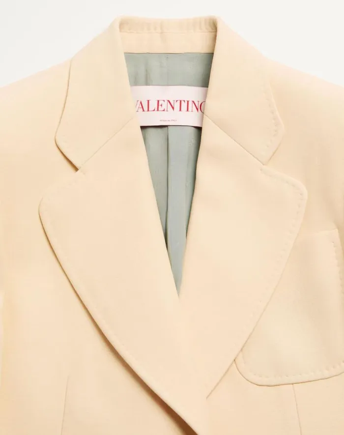 Valentino Jackets And Blazers Woman Crepe Couture Blazer For Woman In Birch Birch Valentino Jackets And Blazers Woman Crepe Couture Blazer For Woman In Birch Birch