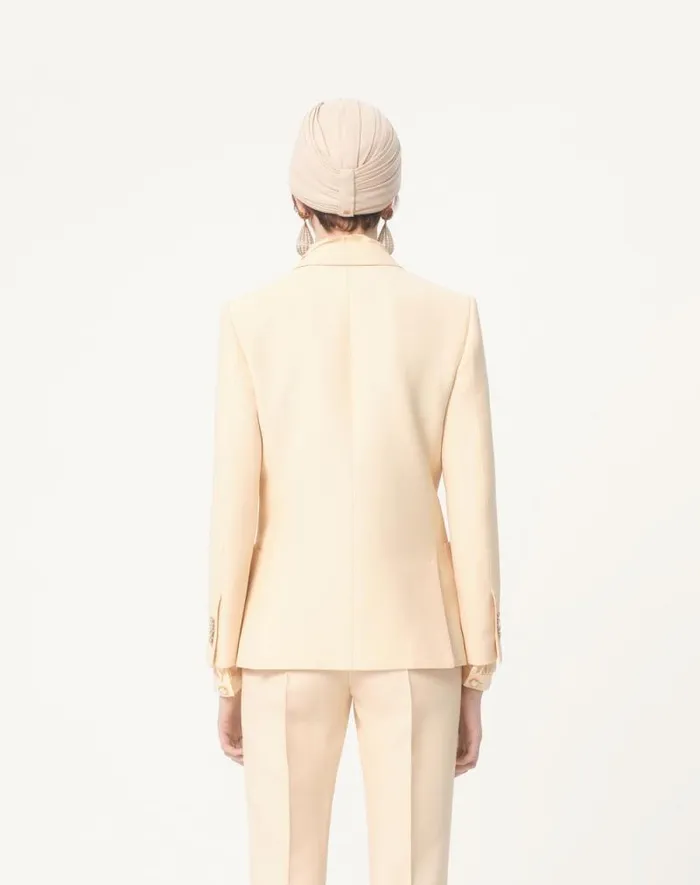 Valentino Jackets And Blazers Woman Crepe Couture Blazer For Woman In Birch Birch Valentino Jackets And Blazers Woman Crepe Couture Blazer For Woman In Birch Birch