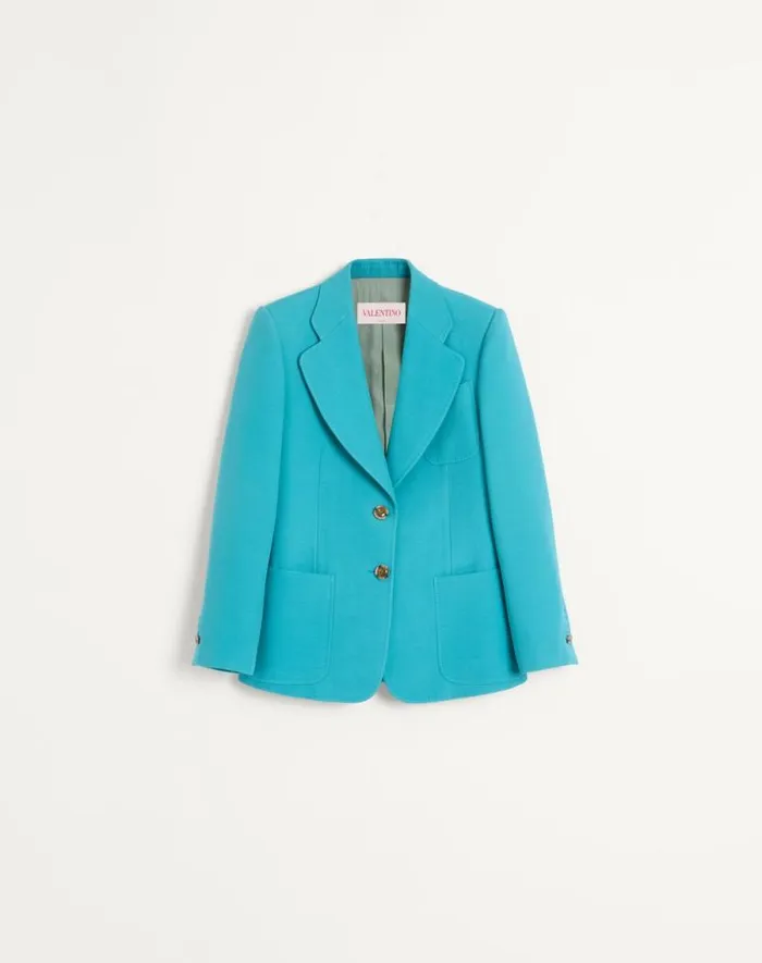 Valentino Jackets And Blazers Woman Crepe Couture Blazer For Woman In Birch Birch Valentino Jackets And Blazers Woman Crepe Couture Blazer For Woman In Birch Birch