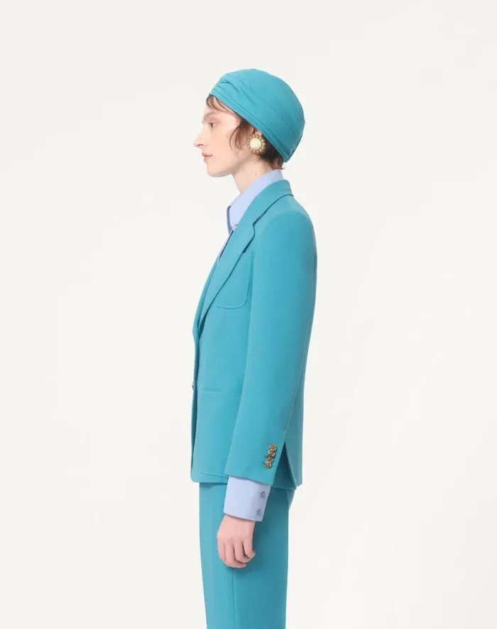 Valentino Jackets And Blazers Woman Crepe Couture Blazer For Woman In Birch Birch Valentino Jackets And Blazers Woman Crepe Couture Blazer For Woman In Birch Birch