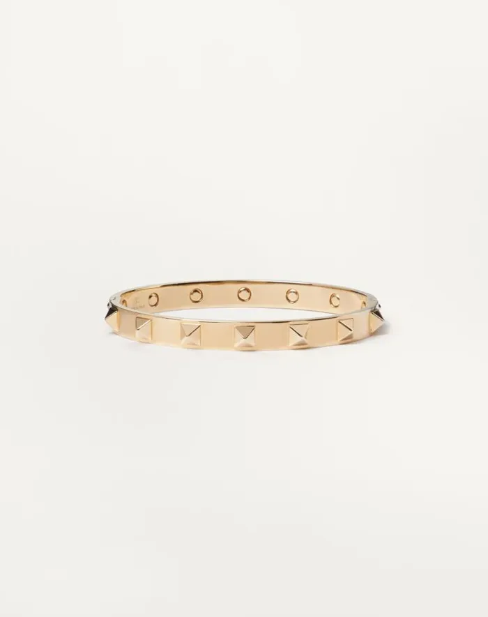 Valentino Jewelry Man Rockstud Metal Bangle For Man In Gold Gold