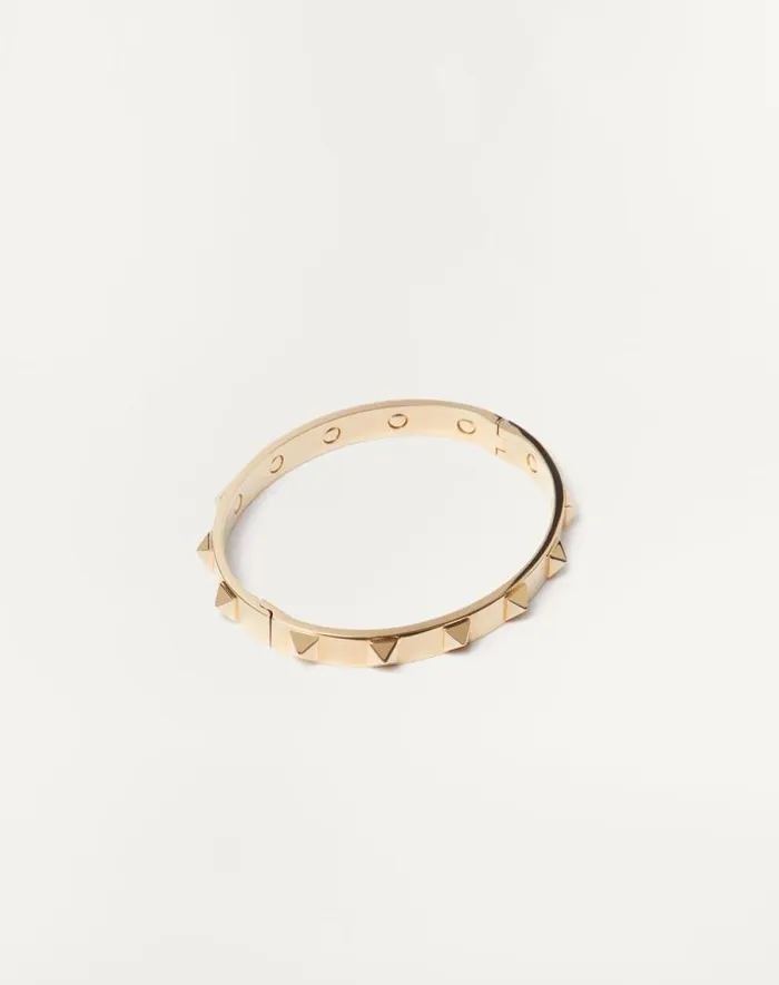 Valentino Jewelry Man Rockstud Metal Bangle For Man In Gold Gold Valentino Jewelry Man Rockstud Metal Bangle For Man In Gold Gold