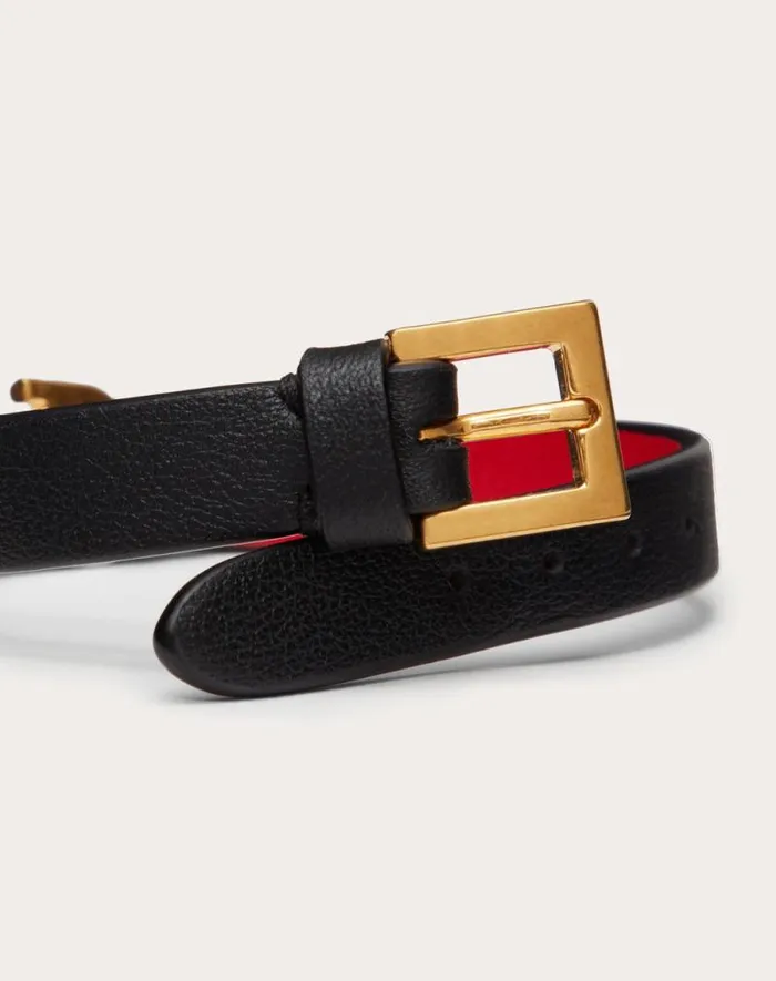 Valentino Jewelry Woman Vlogo Signature Calfskin Bracelet For Woman In Blackpure Red Blackpure Red Valentino Jewelry Woman Vlogo Signature Calfskin Bracelet For Woman In Blackpure Red Blackpure Red