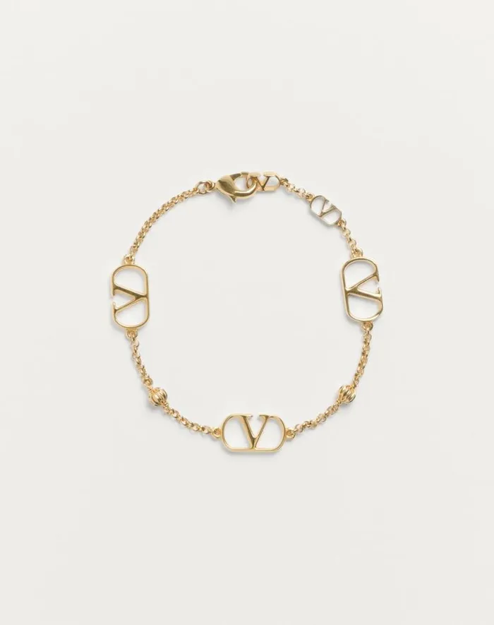 Valentino Jewelry Woman Vlogo Signature Metal Bracelet For Woman In Gold Gold Valentino Jewelry Woman Vlogo Signature Metal Bracelet For Woman In Gold Gold