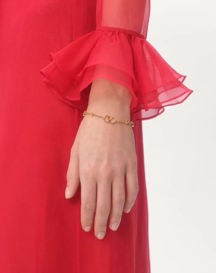 Valentino Jewelry Woman Vlogo Signature Metal Bracelet For Woman In Gold Gold Valentino Jewelry Woman Vlogo Signature Metal Bracelet For Woman In Gold Gold