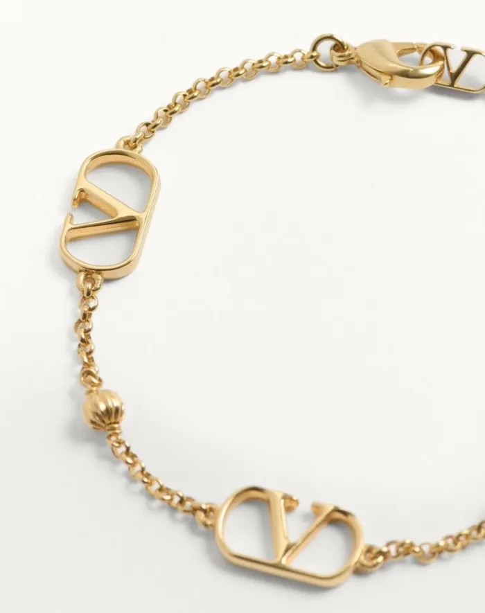 Valentino Jewelry Woman Vlogo Signature Metal Bracelet For Woman In Gold Gold Valentino Jewelry Woman Vlogo Signature Metal Bracelet For Woman In Gold Gold