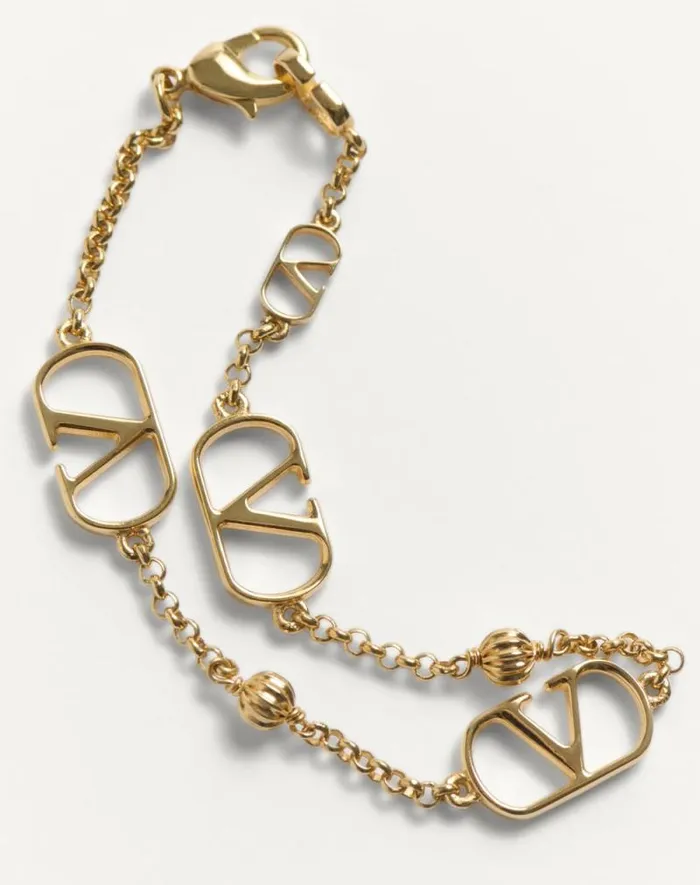 Valentino Jewelry Woman Vlogo Signature Metal Bracelet For Woman In Gold Gold Valentino Jewelry Woman Vlogo Signature Metal Bracelet For Woman In Gold Gold