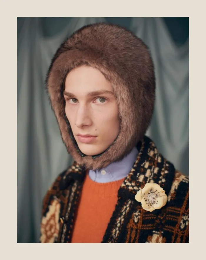 Valentino Knitwear Man Shetland Wool Crewneck Sweater With Vlogo Embroidery For Man In Butter Butter